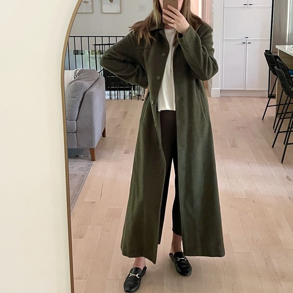 RUDSAK Jackets & Blazers - Rudsak Collection Wool Mohair Blend Maxi Duster Coat in Khaki Size L